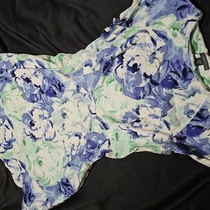 Covington Floral Blue and Green Dress